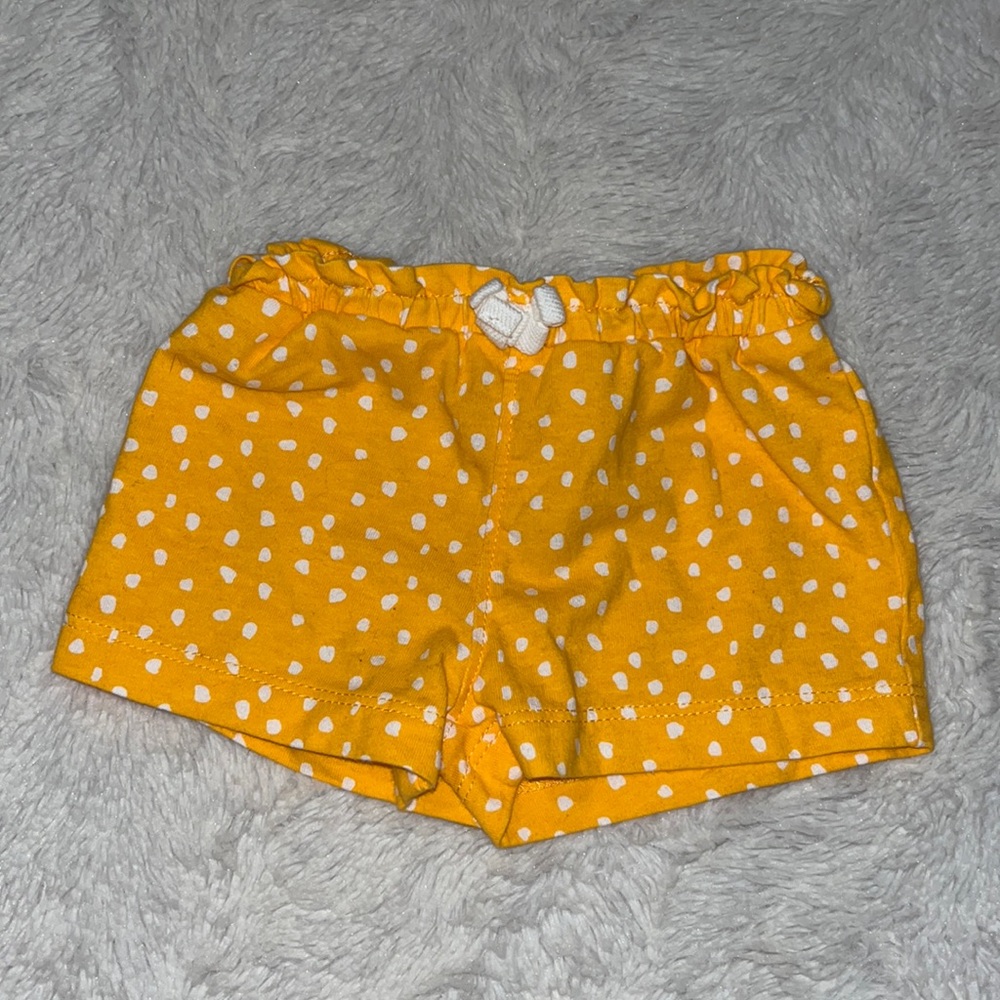 (3 for $10) carters orange 3 month polkadot shorts